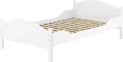 Produktbild von Einzelbett Kiefer weiß 120x200 Jugendbett Singlebett Zubehör wählbar V-60.30W-12Rollrost inkl.