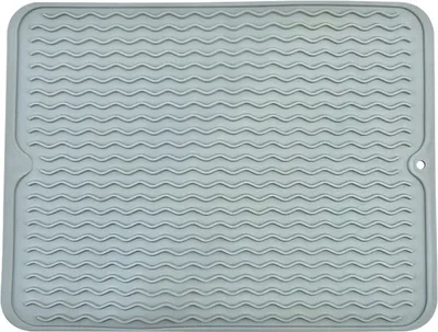 Produktbild von Große Größe 30x40cm, Hitzebeständige Matte Für Küchentheke, Spüle, Lockenstab, Haarglätter, Geschirrtrockenmatte Für Mehrfache Verwendung, Rutschfeste Schubladeneinlage (Grau)