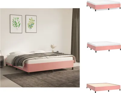 Produktbild von vidaXL Bettgestell Rosa 180x200 cm Samt -  Betten & Bettgestelle