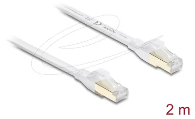 Produktbild von DELOCK RJ45 Flachband Patchkabel Cat.8.1 U/FTP 40Gbps, 2m