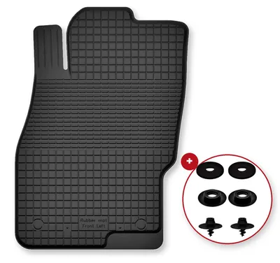 Image de Tapis conducteur en caoutchouc pour Fiat Doblo II 2009-2020 – noir, semi-universel, adapté
