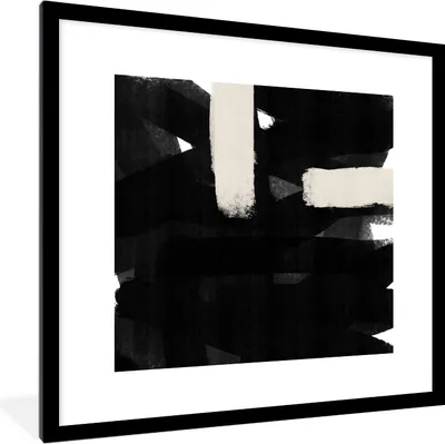 Produktbild von MuchoWow® Gerahmtes Poster Abstrakt - Pastell - Minimalismus 40x40 cm - Poster mit Schwarzem Bilderrahmen Wandposter Rahmen Foto Bilder - Poster - Plakat im Rahmen