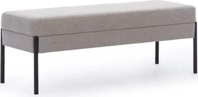 Immagine prodotto di Panca grigia per camera da letto di design con struttura in legno e imbottitura in tessuto