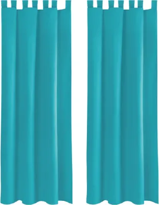 Produktbild von 2x Gardinen mit Schlaufen (Türkis), Größe: 140x175cm