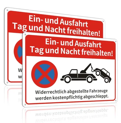Produktbild von Reflektierendes Warnschild für Einfahrten, 30 x 20 cm