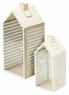 Image de HOWHOMELY | Lanterne de jardin - Lanterne - blanche - lot de 2 - en métal - photophores - salon - décorative