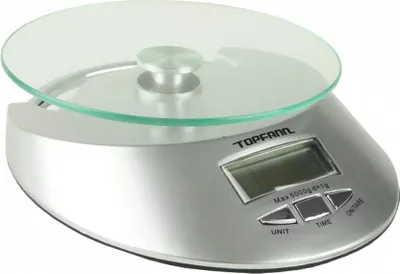 Produktbild von TOPFANN Küchenwaage mit Glasplattform TOPFANN silber 19x15 cm