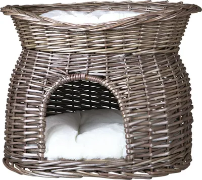 Produktbild von TRIXIE Korbhöhle mit Liegedach - grau - 54 × 43 × 37 cm