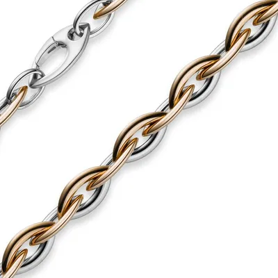 Produktbild von 7,5mm Spitzanker Armband Armkette 585 Gold Weißgold & Rosegold 21cm Goldarmband