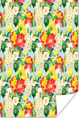 Produktbild von MuchoWow® Poster Blumen - Frühling - Muster 120x180 cm - Kunstposter
