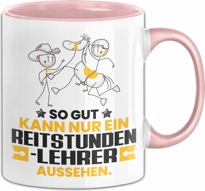 Produktbild von Reitstundenlehrer Geschenk Tasse So Gut Kann Nur Ein Reitstundenlehrer Aussehen Geschenkidee Kaffee-Becher (Rosa)