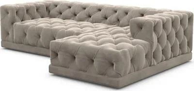 Produktbild von Samtstoff L-Form Sofa Meliva Taupe Rechts