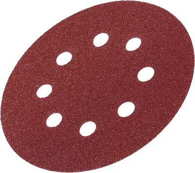 Image de Disques de polissage 125 mm, disques abrasifs rouges, papier abrasif 8 trous (grain 80)