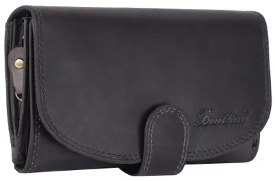Produktbild von Benthill Damen Geldbörse Echt Leder - Portemonnaie mit RFID Schutz - Portmonee viele Kartenfächer - Echtleder Vintage Damenbörse inkl. Geschenkbox