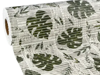 Obrázek produktu pro Koupelnová rohož, protiskluzová, z měkké pěny – na míru – listy monstery (4034-1) 50 x 65 cm