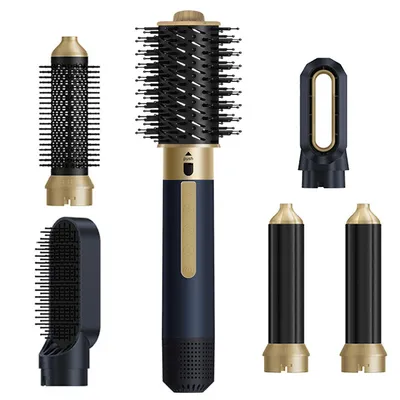 Produktbild von Multifunktionales Haarstyling-Set 6-in-1, Automatischer Lockenstab, Glätt- und Warmluftbürste, Föhnfunktion, 1350 W