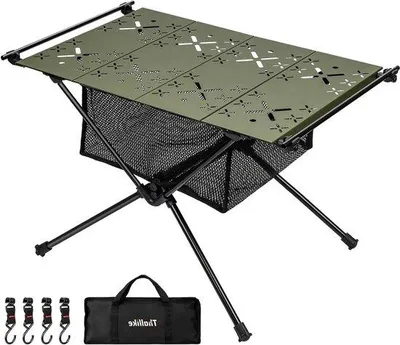 Image de Table de camping en aluminium - Vert foncé - 60 x 40 x 40 cm