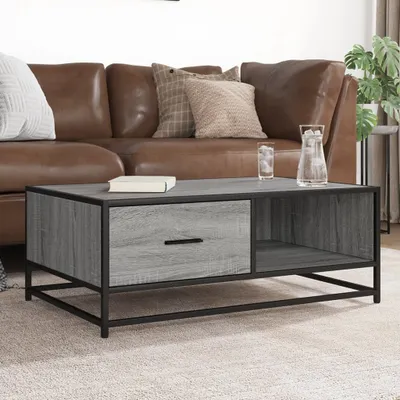 Immagine prodotto di Maison Exclusive - Tavolino grigio Sonoma 90x57x35 cm Materiale ligneo e metallo