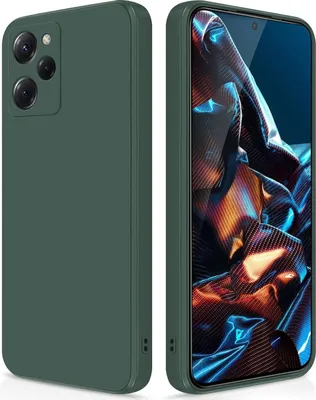 Produktbild von Silikon Hülle für Xiaomi Poco X5 Pro Flüssigsilikon Dünn Gel Gummi Matt Kratzfeste Schutzhülle Nachtgrün