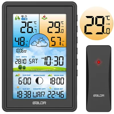 Image de BALDR Station météo avec affichage BD-906 noir