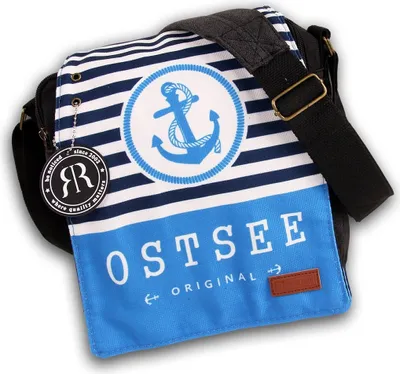 Produktbild von schwarz hellblau Robin Ruth Tasche OSTSEE Anker Baumwolle 70 D2OTG5111B