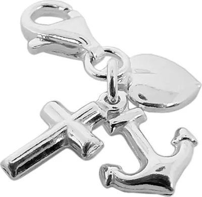Produktbild von Charms Anhänger Herz Kreuz Anker 925/-Silber CMM039