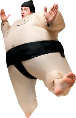 Produktbild von Aufblasbares Erwachsenen "Sumo" Kostüm für Kostümpartys mit integriertem Ventilator, Einheitsgröße 180 cm - SUMOCOS