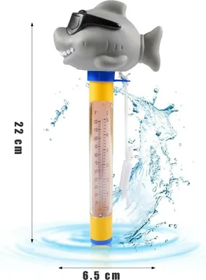 Produktbild von Poolthermometer, Hai-Schwimm-Poolthermometer, Schwimmendes Poolthermometer mit Umhängeband