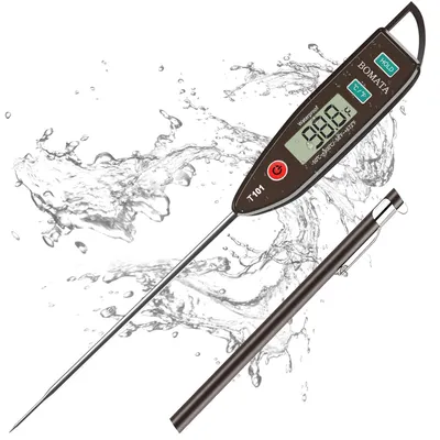 Productafbeelding van Vleesthermometer - Lengte 12,7 cm - Roestvrij staal - Voedselveilig - Zwart