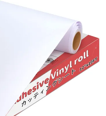 Produktbild von Vinylfolie für Plotter - Selbstklebend und matt - Zum Basteln und Dekorieren - Weiß 30 cm x 305 cm