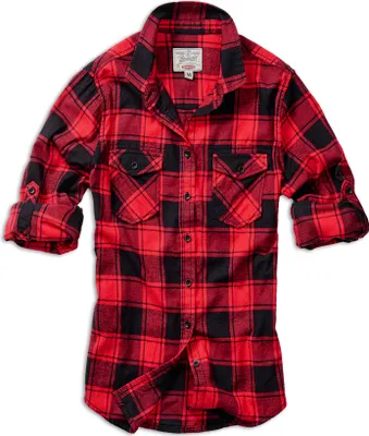 Image de Brandit Ladies - FLANELL Shirt schwarz / rot - S