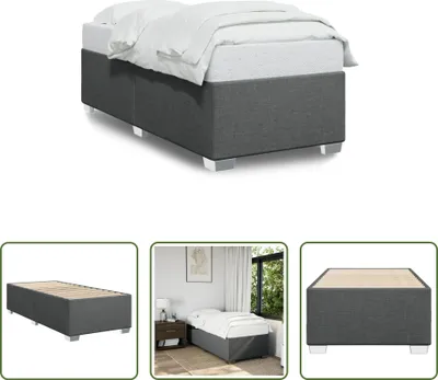 Produktbild von The Living Store Bettgestell Dunkelgrau 90x200 cm Stoff