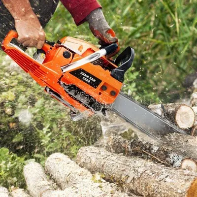 Immagine prodotto di Motosega a benzina - Motore a 2 tempi da 52cc - Lame da 45 cm - Potente attrezzo da giardino per la preparazione della legna da ardere