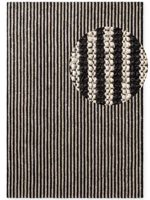 Immagine prodotto di Tappeto in juta Elle Decoration, colore ebano, naturale crema e nero, realizzato a mano, resistente, stile boho