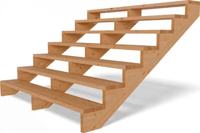 Produktbild von Terrassentreppe aus Lärche Treppe Stufen Wangentreppe Breite Größe: 7-stufig Breite: 190 cm