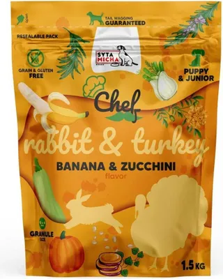 Produktbild von SYTA MICHA Chef Kaninchen mit Pute Junior - Trockenfutter für Hunde - 1 5kg