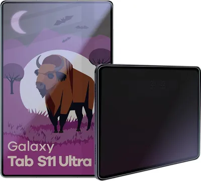 Produktbild von Hybridglas mit Privatschutzfilter für Galaxy Tab S11 Ultra, Bizon Glass Tab Mule Shadow, Matt