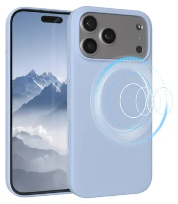 Produktbild von EAZY CASE Silikon MagSafe Handyhülle kompatibel mit Apple iPhone 17 Pro Max Hülle mit Kameraschutz, Silikonhülle, Schutzhülle Blau