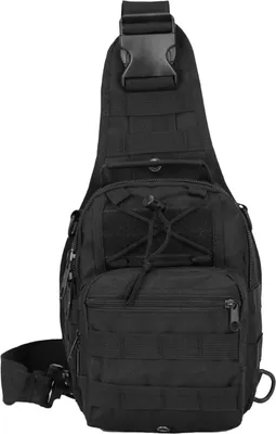 Produktbild von Männer Brustbeutel Oxford Stoff Schlinge Rucksack lässige Schulter zum Wandern mit dem Wanderfahren schwarz