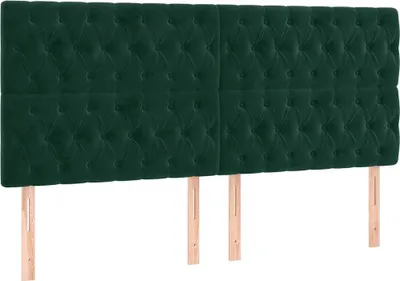 Produktbild von vidaXL Kopfteil Dunkelgrün 200 x 7 x 118/128 cm Samt