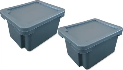 Produktbild von 2er Set Drehstapelbox Multibox Lagerbox Aufbewahrung Kiste Farbe grau 20 L mit Deckel