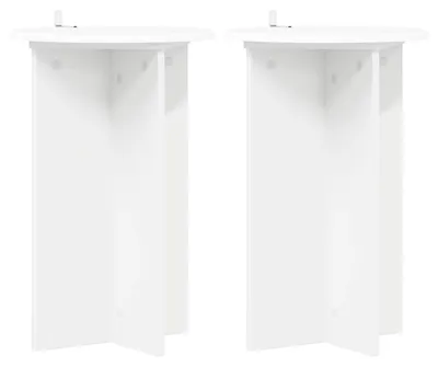 Image de Support de Plante 2 pcs Blanc Ø40 x 60 cm Bois d'ingénierie
