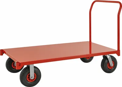 Produktbild von Kongamek extra grosser Plattformwagen in rot 1550x760x1050mm mit Schiebegriff Luftbereifung
