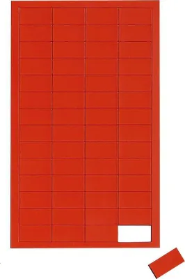 Produktbild von MAUL Magnetsymbol Rechteck 56 Stück Ferrit magnetisch beschriftbar 1 x 2 x 0.1 cm rot
