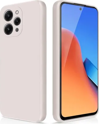 Produktbild von Silikon Hülle für Xiaomi Redmi 12 Flüssigsilikon Dünn Gel Gummi Matt Kratzfeste Schutzhülle Weiß
