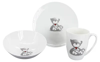 Produktbild von Kinder-Essgeschirr Teddy (Teller, Schüssel, Tasse)