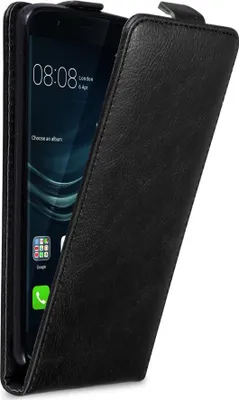 Produktbild von Cadorabo Hülle für Huawei P9 PLUS Schutz Hülle in Schwarz Flip Etui Handyhülle Case Cover