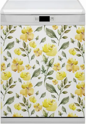Produktbild von Magnet für Spülmaschine Abwaschbar 60x70 cm Magnet für Spülmaschine Magnetmatte Dekor - Gelbe Blumen