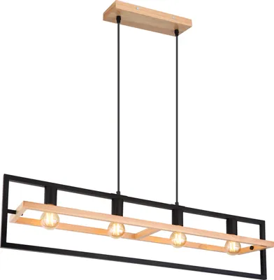 Produktbild von Globo Lighting Hängeleuchte Holz dunkelbraun, 4x E27