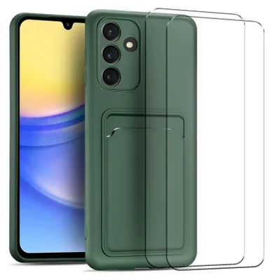 Image de 2in1 Set de protection pour le Samsung Galaxy A72 se compose de 2x 9H film de protection d'écran et 1x étui de protection en silicone - Housse en vert